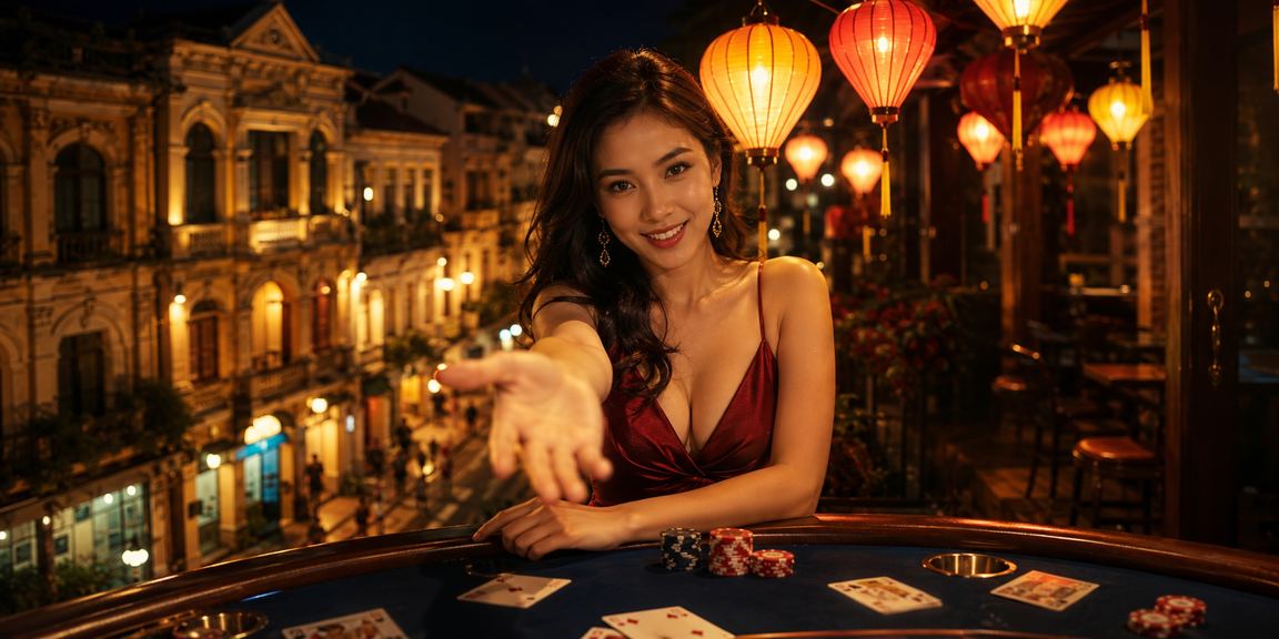 Không khí chơi Baccarat trực tuyến về đêm tại Hà Nội với đèn lồng